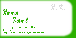 nora karl business card