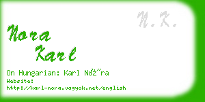 nora karl business card